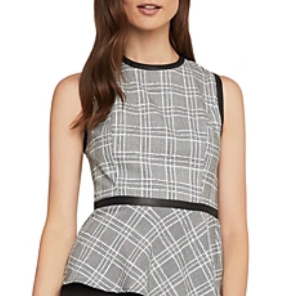 BCBG Maxazria Asymmetrical houndstooth top